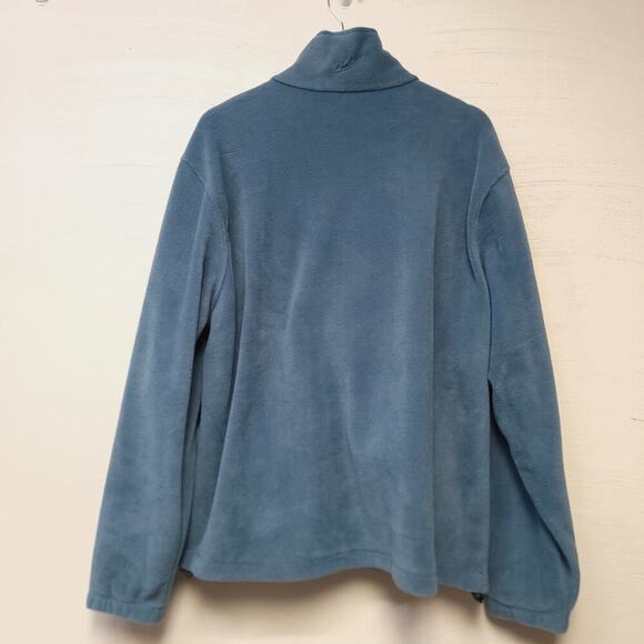 Woolrich Fleece Jacket Size Xl Mens Full Zip Blue Long Sleeve Fall Pockets - Picture 8 of 9
